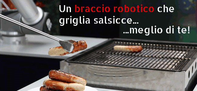 Il braccio robotico che griglia autonomamente salsicce