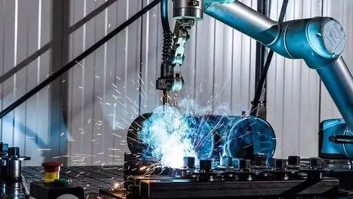 Saldatura automatizzata con cobot su componente metallico