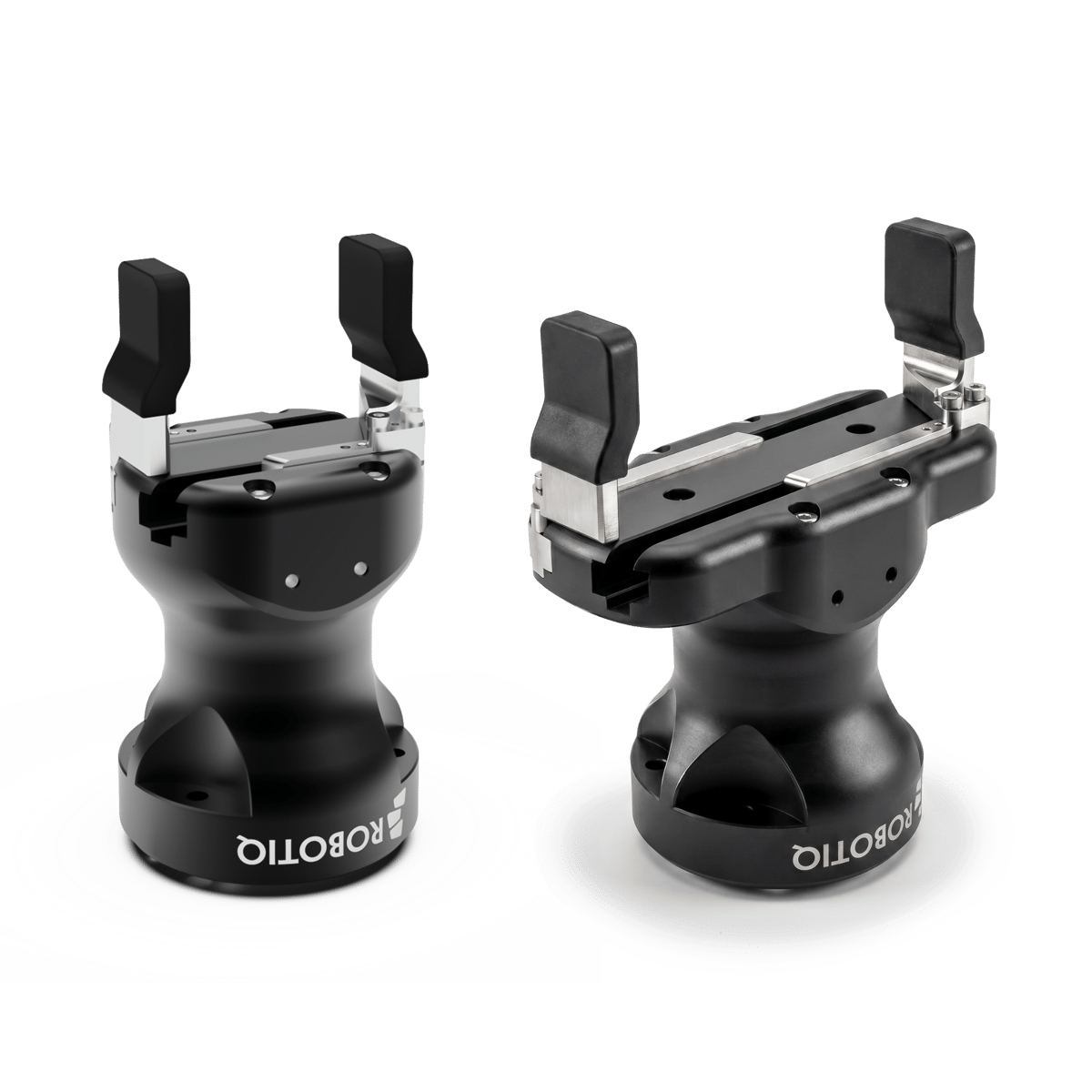 Pinza adattiva Robotiq Hand-E, versione a corsa 100 mm accanto alla 50 mm